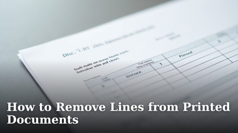 How to Remove Lines from Printed Documents