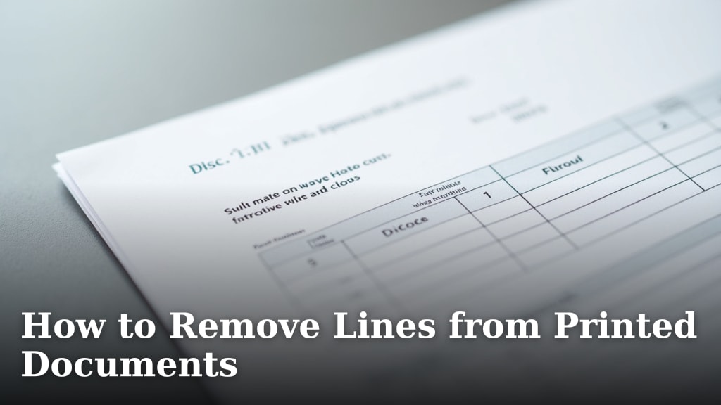 How to Remove Lines from Printed Documents